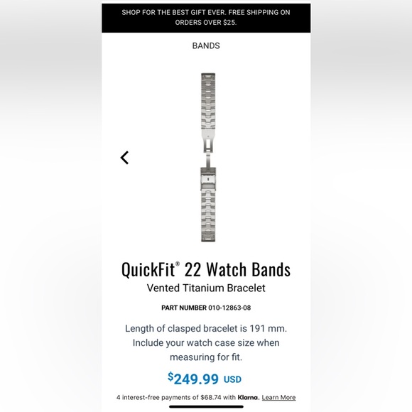 Garmin Quickfit 22 titanium watch band - Picture 6 of 6